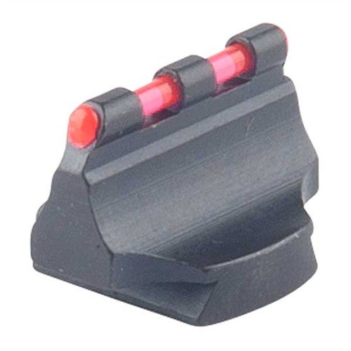 RIFLE FIBER OPTIC 450W FRONT SIGHT offers easy installation, superb visibility with bright red beads, and durability with blued steel construction for centerfire rifles.