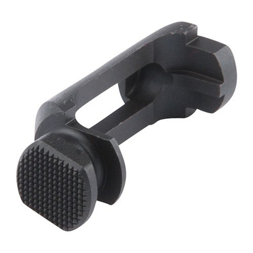 Oversized Beretta® 92/96 magazine release enhances grip for all hand sizes, CNC machined from 4140 steel, no fitting needed, and features a checkered pad.