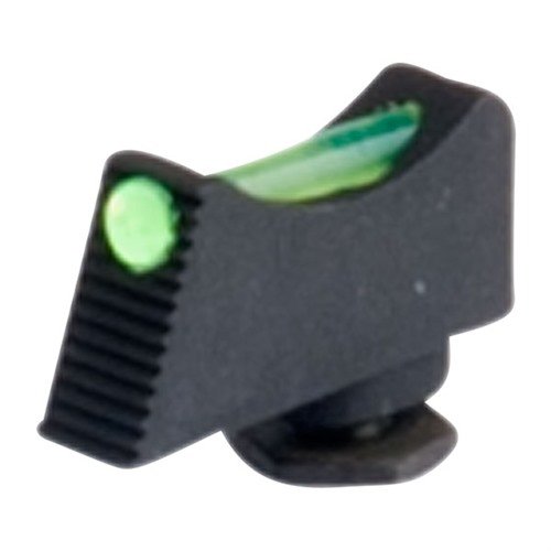 Vickers Elite Snag Free Fiber Optic Front Sights for Glock® offer enhanced visibility with green or red fiber optics, perfect for precise aiming and easy installation.