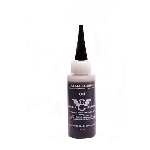 Wilson Combat® Ultima-Lube II Oil offers thin viscosity for easy penetration, ideal for cold weather, and is perfect for tightly fitted handguns and high-tech semi-autos.