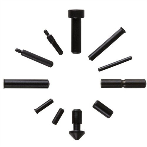 Sada 11 kvalitních náhradních pinů pro 1911 Auto, vyrobená z kalené oceli, ideální pro opravy a rekonstrukce, dostupná v modré nebo nerezové variantě.