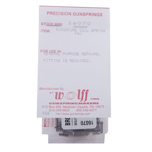 WOLFF MINIATURE COIL SPRING PAK offers 50 precision springs for firearms, ranging from 1⁄16