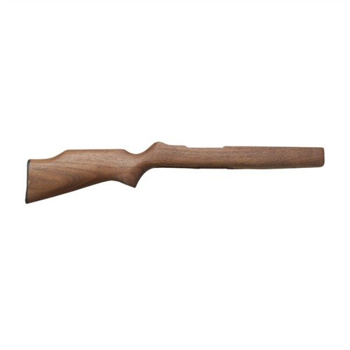 RUGER 10/22 Raised Youth Stock Sporter is lightweight with a shorter length of pull for young shooters, featuring a drop-in fit and elegant walnut finish.